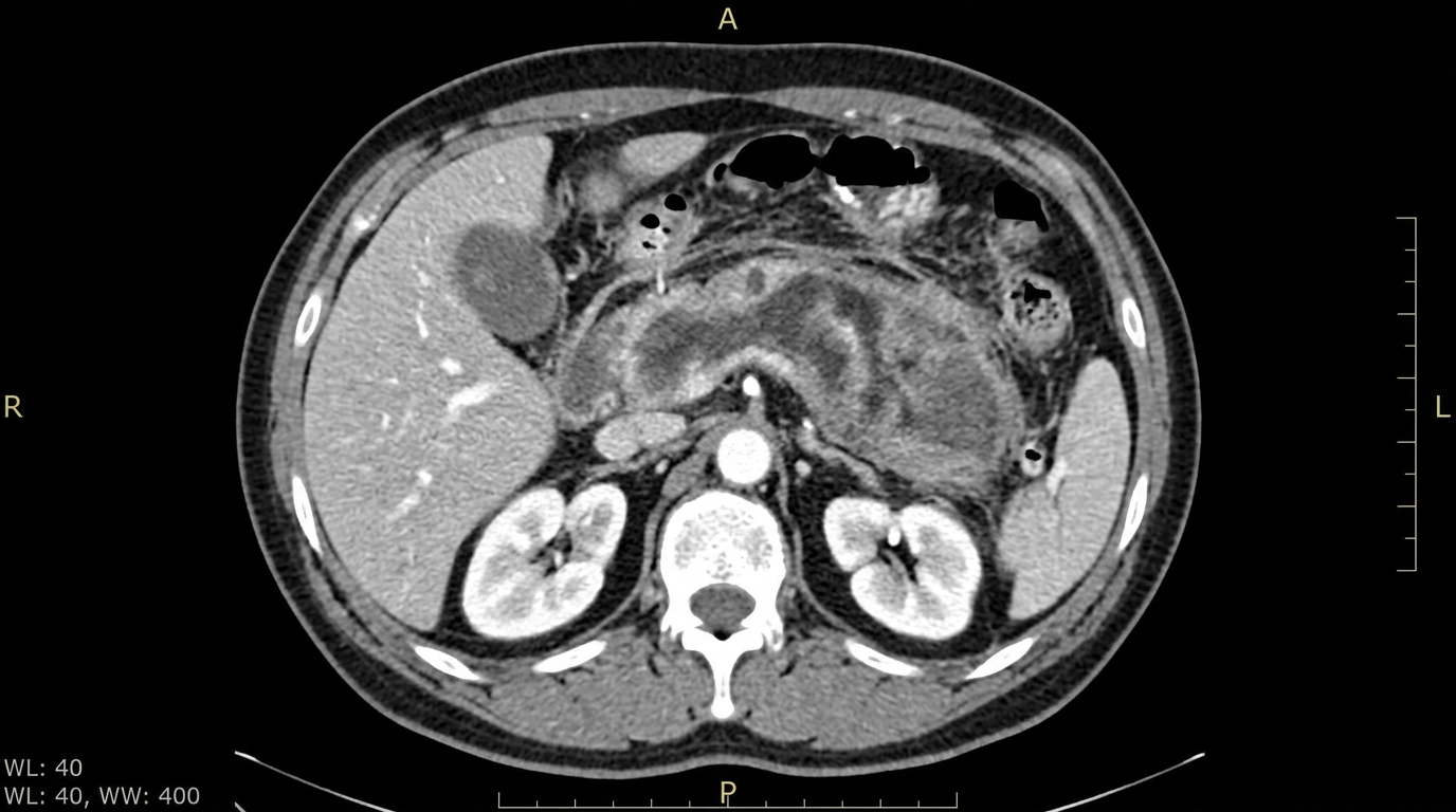 Contrast CT Acute Necrotizing Pancreatitis Balthazar E